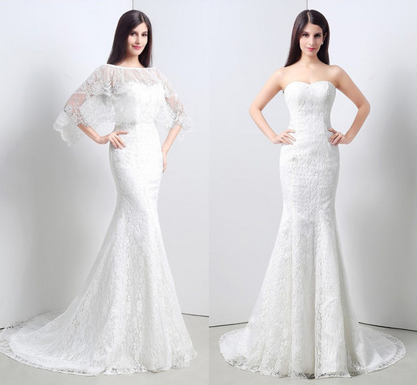 Elegant Gowns Sweetheart With Wrap Mermaid Lace Long Wedding Party Bride Dresses For Women Wedding Dresses DH4196