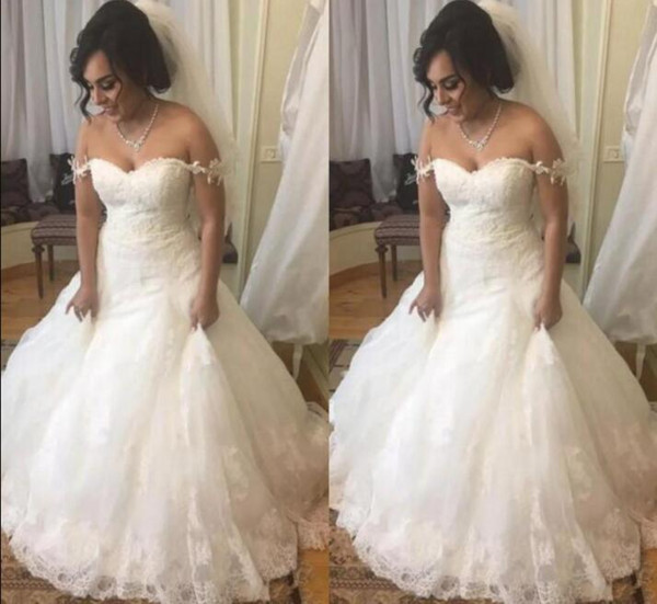 Lace wedding dresses trumpet off the shoulder elegant appliques bridal wedding gowns vestidos de novia