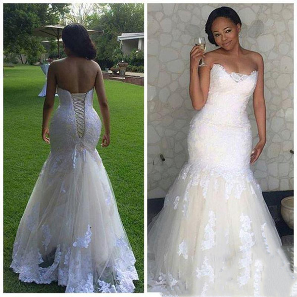 South African Mermaid Plus Size Wedding Dresses Off The Shoulders Lace Bridal Gowns Beach Fat Women Bridal dresses