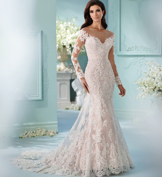 Mingli Tengda Sexy Mermaid Wedding Dresses Vestido De Noiva Appliques Lace Long Seeveless Wedding Dress vestido de noiva sereia