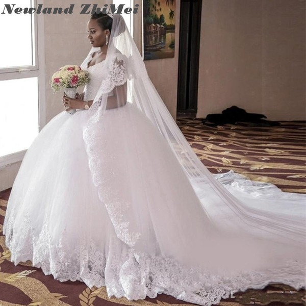 Vintage Cap Sleeve Ball-Gown Tulle Wedding Dress Luxury Lace Appliques Long Gorgeous Bride Dresses Good Design