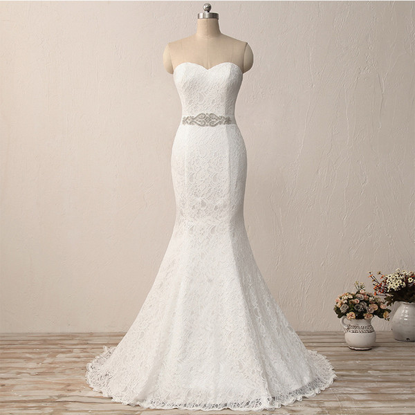 Popodion Lace Mariage Wedding Gown White Mermaid Wedding Dress Bride Dress vestido De noiva WED90384