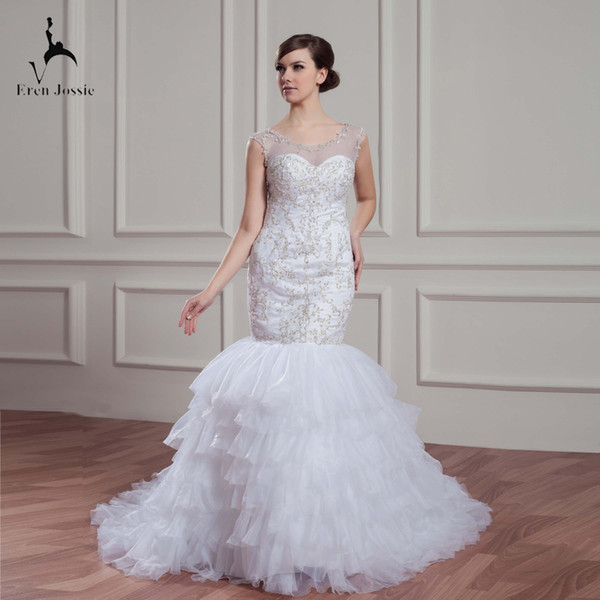 Eren Jossie Spring Collection Wedding Dress Beaded Bodice White Mermaid Design Fashion Bridal Ball Gown