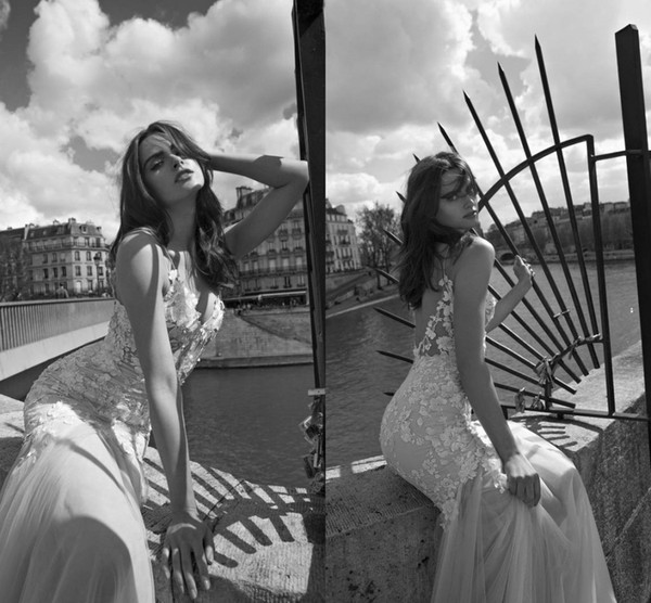 New Collection Liz Martinez Wedding Dresses Lighter Tulle Lace Detail Sheath V Neck Elegant Backless Boho Beach Bridal Gown Vesido Nova