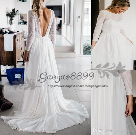 summer Vintage-Inspired Hippie Maxi Lace Bohemian Long Sleeve Wedding Dresses Crochet backless Beach Boho Cheap Wedding Gowns Plus Size