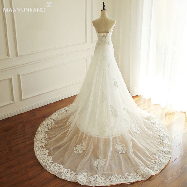 Modest Full Lace Sheath Wedding Dresses Vintage Strapless Neck Ruched Detachable Skirt Plus Size Lace Up Back Wedding Bridal Gowns