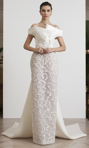 Azzi&Osta Luxurious African Dubai Wedding Dresses Stylish Embroidery Beaded Sheath Bridal Dresses Sexy Wedding Gowns