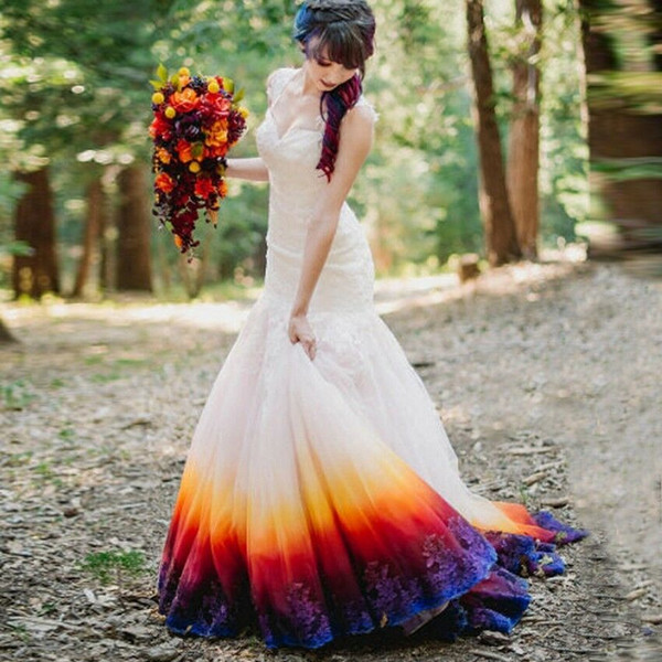 ANTI Colorful Organza Wedding Dresses Formal Mermaid Bridal Gowns in Stock Gown Guest party Dresses Hot New