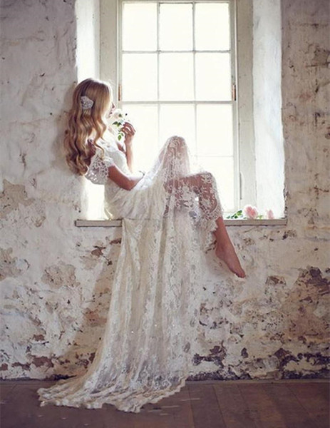 Cheapest Summer Lace Wedding Dresses Off Shouolder Zipper Back Long Bridal Dresses China Hot Sale
