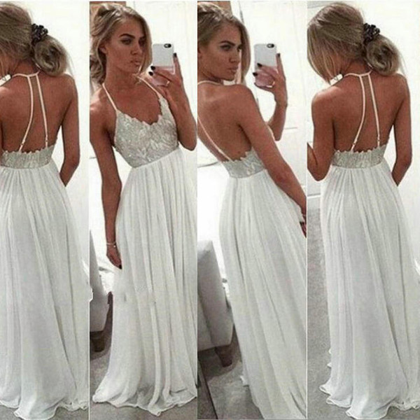 Custom size White Hang a neck style Floor-Bength Dresses Lace Applique Floor-Bength Sheath Wedding Dresses CK038