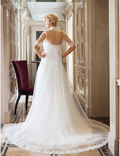 2016 New Fashion Popular Ivory Court Train Strapless Sleeveless Tulle/Lace Sheath Modern Wedding Dresses 181
