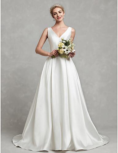 new wedding dress and v-neck sleeveless lace high-grade sexy light wedding dress Robes De Mariee