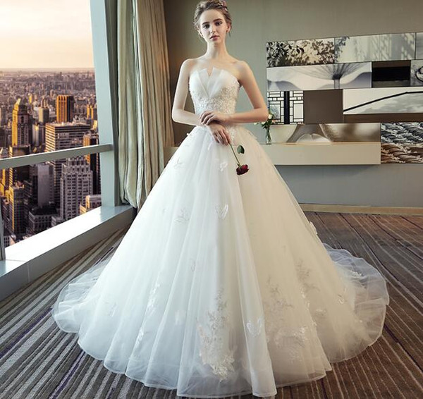 Sexy wedding dress long bride gown events flower belly dresses lady robe bridal dress retro straps