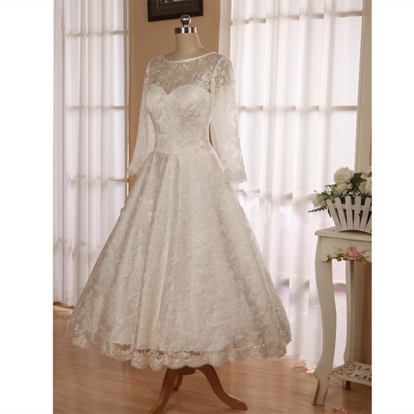 real photos ivory lace knee length beach wedding dresses backless wedding gowns custom plus size long sleeves country bridal dresses