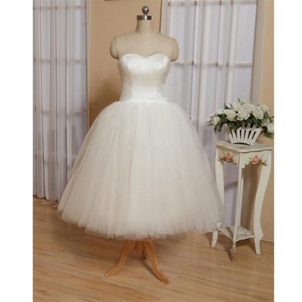 Real Photo White Ball Gown Country Wedding Dresses Cheap Sweetheart Knee Length Beach Bridal Gowns Custom Plus Size Wedding Gowns