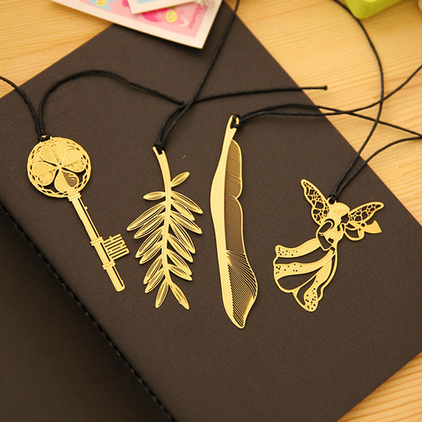 wedding mini Bookmarks super Exquisite Cannes sign gild Palm Frond feather angel styles bookmarks best birthday gift set 100pcs/lot
