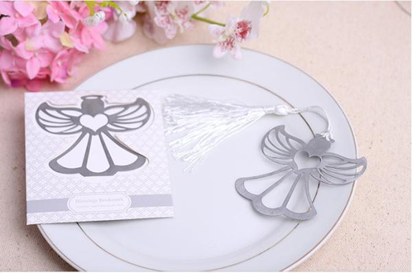 100 PCS/LOT blessings angel bookmark baby shower favor Wedding favors and gifts with tassel wedding giveaways Free 