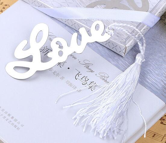 LOVE Bookmark for Books Metal Bookmarks with Tassels Wedding Souvenirs Book Marker