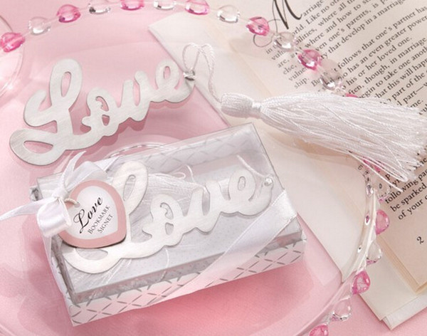 LOVE Bookmark for Books Metal Bookmarks with Tassels Wedding Souvenirs Book Marker