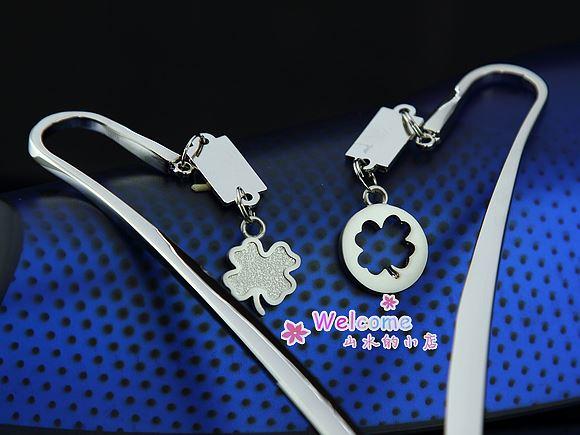 Free shipping New Four leaf clover ect 12 designs metal bookmark lovers wholesale party wedding supplier