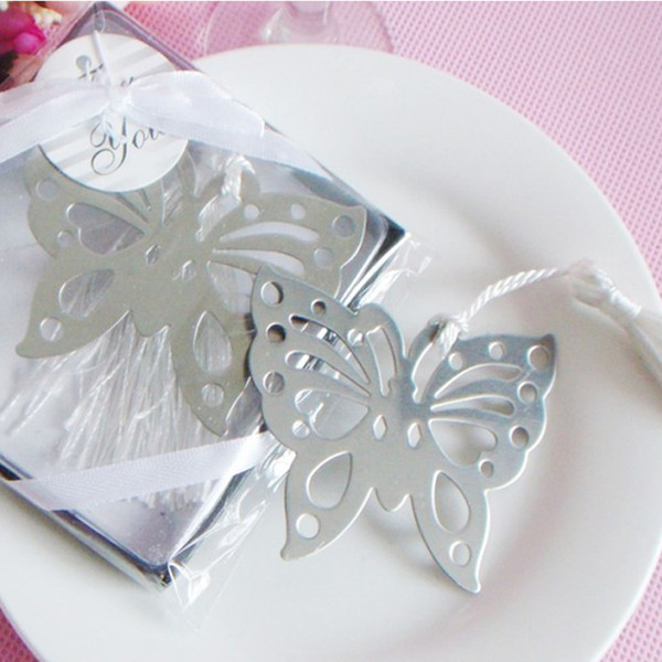 FEIS Butterfly Silver Metal Bookmark For Birthday Baby Shower Souvenirs Party Supplies Wedding Favors and Gift For Guest