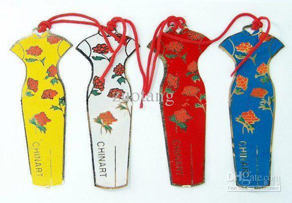 Vintage 4pcs Cheongsam Bookmarks Sets Chinese Gifts Handmade Fashion Cloisonne Metal Copper Collector Crafts 10set/lot