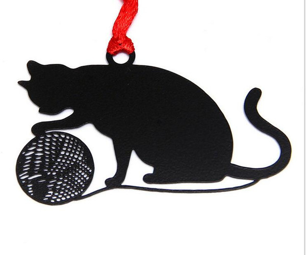 25pcs Stainless Steel Black Ball Cat Bookmark Book card For Wedding Baby Shower Party Birthday Favor Gift Souvenirs