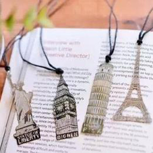 London Elizabeth Eiffel Tower Statue Of Liberty Metal Book Markers Metal Bookmark For Books Paper Clips Office Supplies Wedding gifts