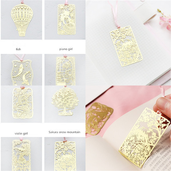 New Fashion 2019 Wedding Mini Metal Gold BookMarks 8 Style Wedding Supplies Students Book Marks Guest Gifts 20ps Free Shipping Support mix
