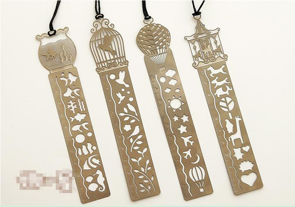 Hot Sales Cute Cartoon Hollow out metal bookmark with scale bookmarks kawaii stationery zakka school supplie papelaria kids gifts