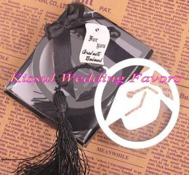 (50 Pieces/lot) Newest Graduation Cap bookmark with black tassel For Wedding and Party Favors and wedding souvenirs