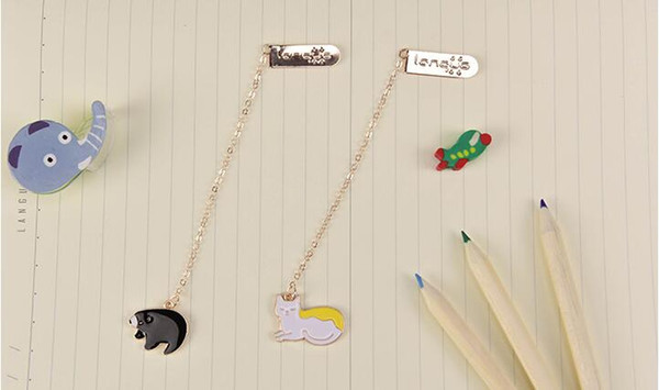 Hot Selling Vintage Bronze Bookmark Key And The Mermaid Feathers And Deer Flagon Three Style Creative Metal Bookmarks