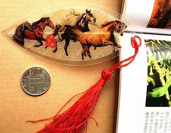 20pcs Natural Dried Leaf Veins Horse Horses Bookmark Book card For Wedding Baby Shower Party Birthday Favor Gift Souvenirs Souvenir