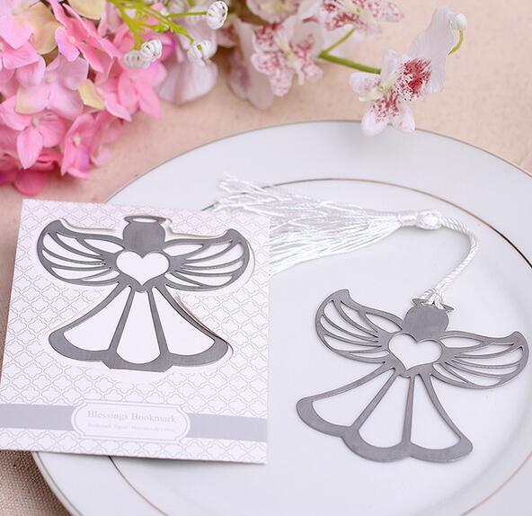 200 PCS/LOT wedding favor gift and giveaways for guest Blessings Angel Bookmark party souvenir Baby shower favor Fast 