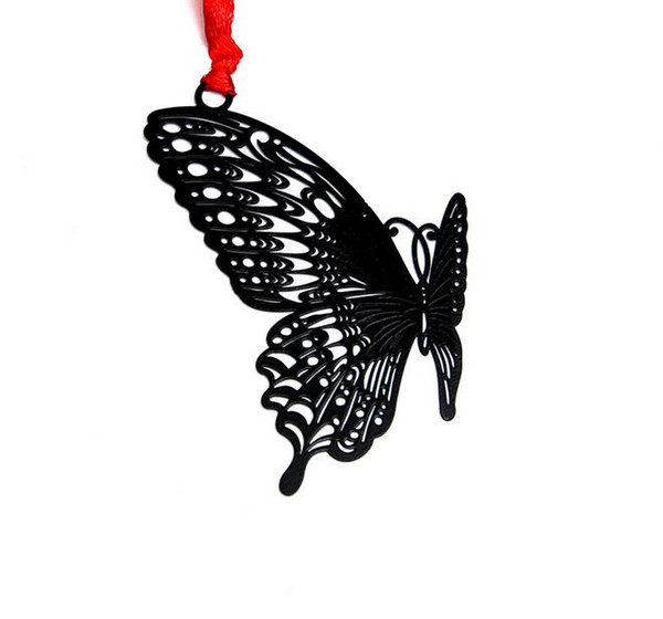 10pcs Stainless Steel Black Butterfly Bookmark Book card For Wedding Baby Shower Party Birthday Favor Gift Souvenirs