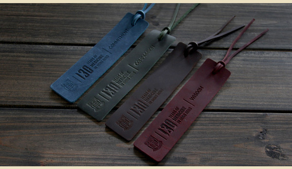 Hot selling Vintage leather bookmark key and the blue, green and red, business three paragraph creative bookmarks free shipping
