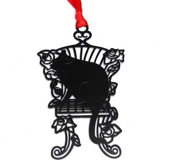 25pcs Stainless Steel Black Chair Cat Bookmark Book card For Wedding Baby Shower Party Birthday Favor Gift Souvenirs