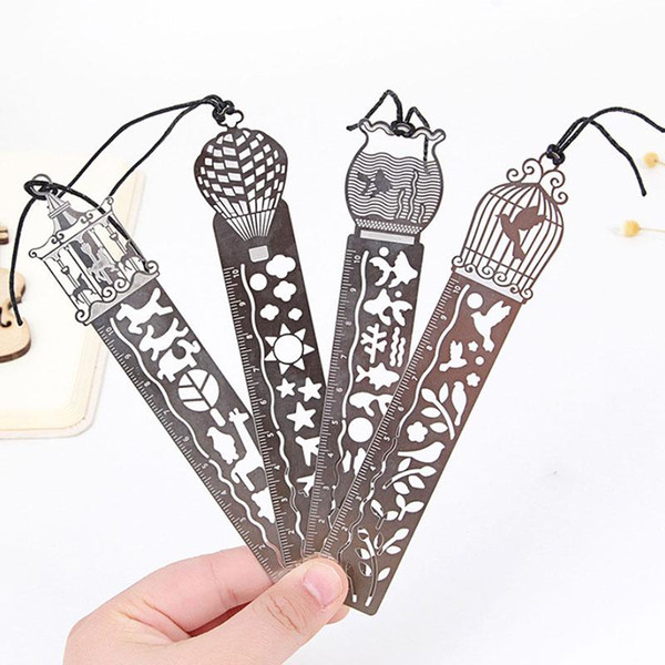 Hot Sales Cute Cartoon Hollow out metal bookmark with scale bookmarks kawaii stationery zakka school supplie papelaria kids gifts