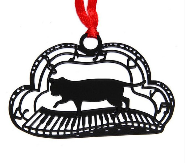 25pcs Stainless Steel Black Organ Cat Bookmark Book card For Wedding Baby Shower Party Birthday Favor Gift Souvenirs