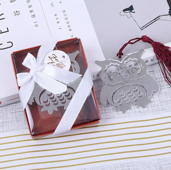 Metal Owl Bookmark Wedding Favors and gifts Animal book markers Party Guests giftbox gifts for kids