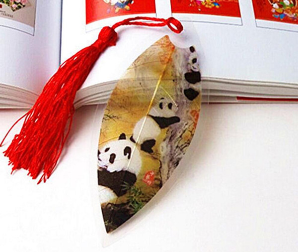 20pcs Natural Dried Leaf Veins Panda Bookmark Book card For Wedding Baby Shower Party Birthday Favor Gift Souvenirs Souvenir