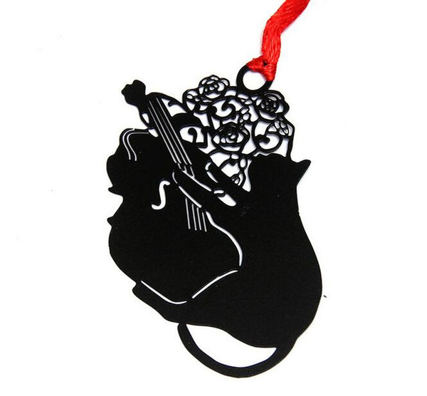 25pcs Stainless Steel Black Cello Cat Bookmark Book card For Wedding Baby Shower Party Birthday Favor Gift Souvenirs