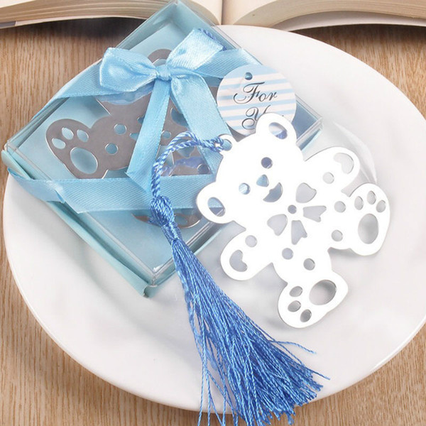 Free 100pcs Teddy Bear Bookmark baby shower favors baby shower souvenirs wedding gifts for guests Obsequios Boda