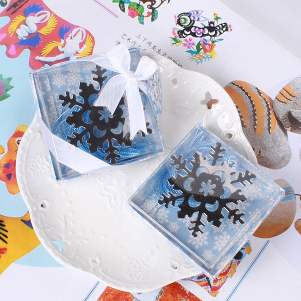 Wholesale 200pcs/lot Wedding favors gifts stailess steel silver Snowflake bookmark