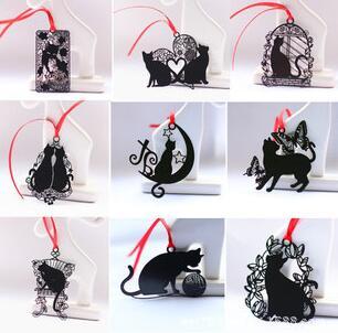 10pcs Stainless Steel Black Cat Bookmark Book card For Wedding Baby Shower Party Birthday Favor Gift Souvenirs Souvenir
