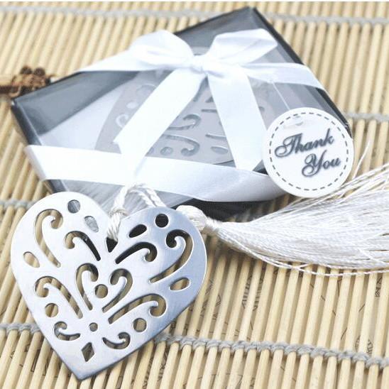Stainless Steel Silver Cutout Love Heart Shape Bookmark Wedding favors Gift Baby Shower Souvenir + DHL 