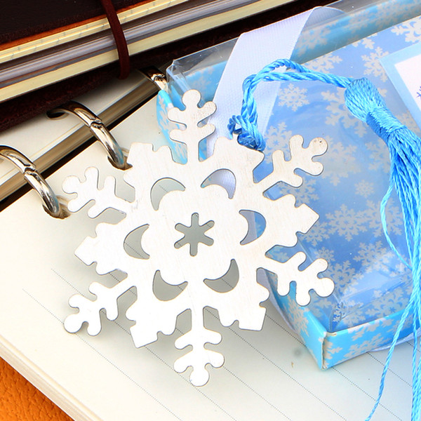 Book Marker Snowflake Bookmarks Winter Flower Pendant Gifts Tassel Favors Thanksgiving Christmas Birthday Gift With Gift Box