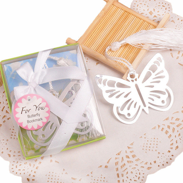 100pcs/lot Butterfly Bookmark regalos de boda para los invitados Girl Baby Shower Souvenirs Wedding Favors and Gifts For Guest