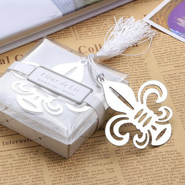 Fleur De Lis Bookmarks Metal flower-de-luce Bookmarks for Baby Shower Souvenirs Wedding Favors and Gifts For Guest DHL Free Shipping