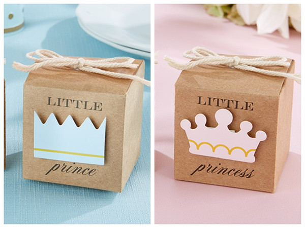 (100PCS/LOT) 2016 Baby Shower Favors of Little Prince Kraft Favor Boxes For baby birthday Party Gift box and baby Decoration candy box